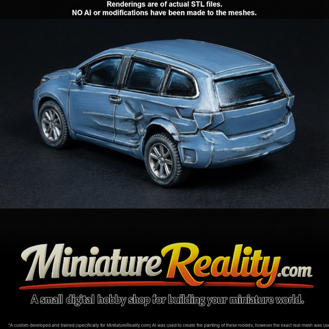 Minivan (2010s-2020s) — destroyed modern vehicle