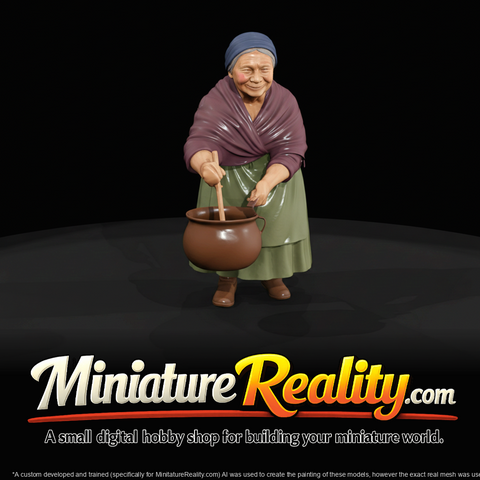 Old woman stirring large pot (1860s)