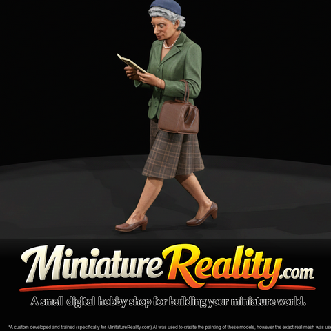 Train Passenger Figure (1950s) — Older Woman Reading