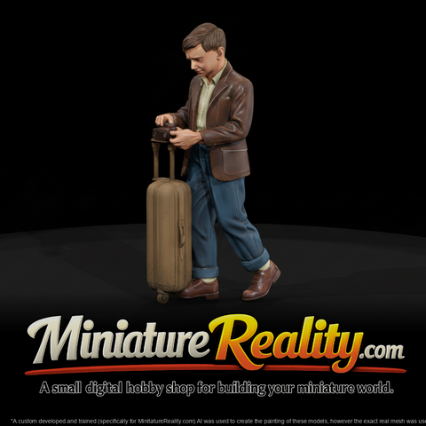 1950s Teen Passenger with Luggage — Boy
