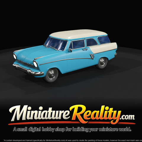 1957 Ford Taunus P2 17M Kombi estate (1950s) — German Ford compact wagon, blue