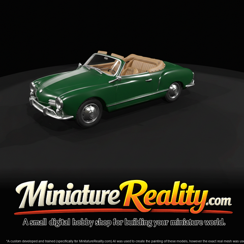 1958 Volkswagen Karmann Ghia Type 14 convertible (1950s) — green, Italian-styled German sports coupe