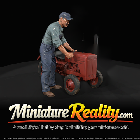 1960s Farm Mechanic — 3D Printable Miniature (Standing)