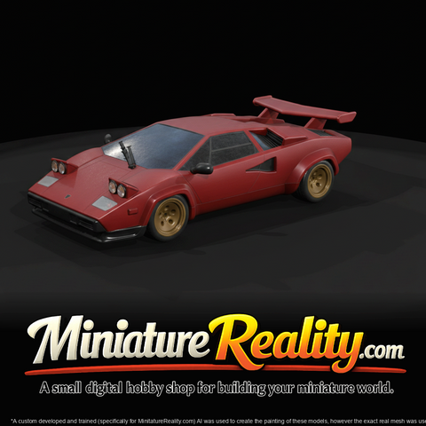 1985 Lamborghini Countach 5000 QV supercar (1980s) — Italian exotic, red with gold rims
