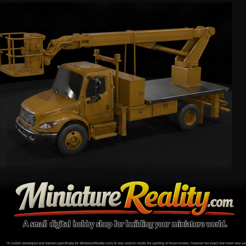 Boom Lift Truck miniature, three-quarter view