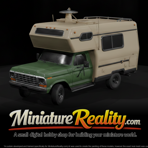 Four Wheel Drive Camper Truck miniature, three-quarter view