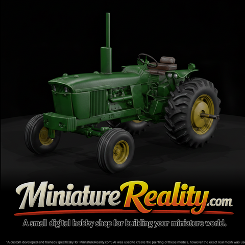 Green Farm Tractor miniature, three-quarter view