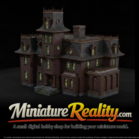Haunted House Model, three-quarter view