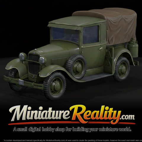 Military Cargo Truck miniature, three-quarter view