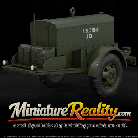 Military Mobile Power Trailer miniature, three-quarter view