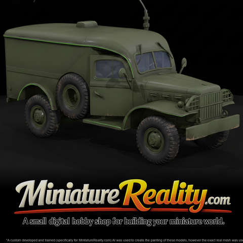 Military Signal Truck miniature, three-quarter view
