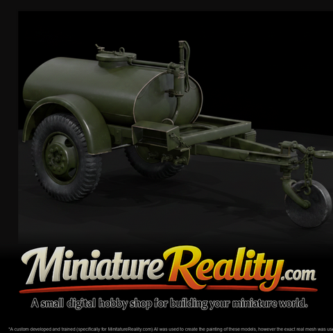 Military Water Tank Trailer miniature, three-quarter view