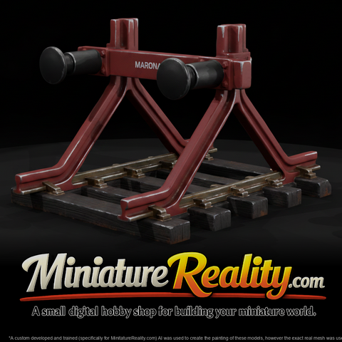 Model Railroad Buffer Stop, three-quarter view