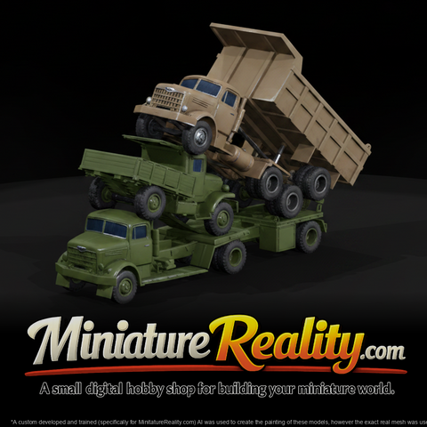 Trucks Transporting Trucks miniature, three-quarter view