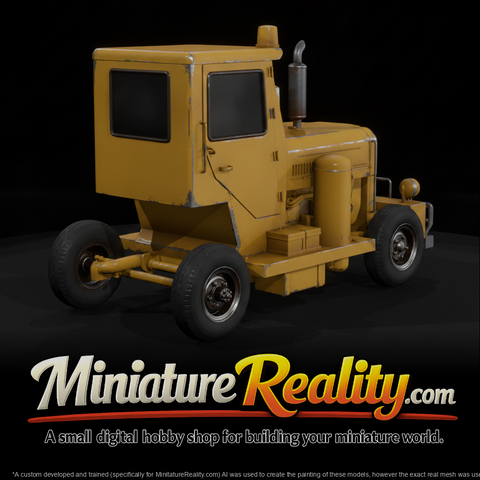 Yellow Industrial Rail Mover miniature, three-quarter view
