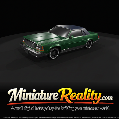 Lowrider Car Show Figure (1970s-1980s) — Customized Car Two Door Coupe