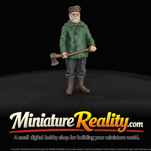 Assorted Vintage Workers man with axe 3d