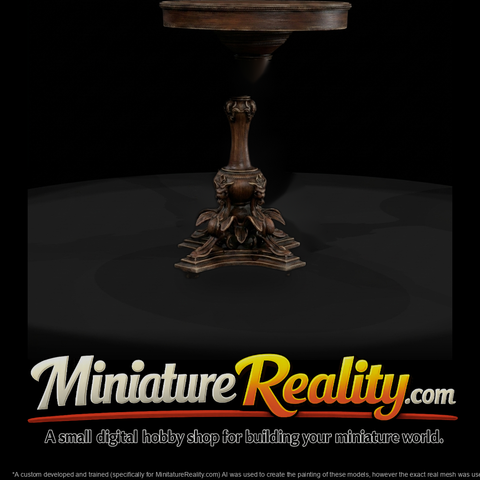 Baroque-style Round Pedestal Side Table