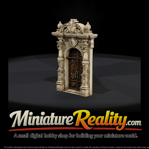 Baroque Arched Entry Door for Dioramas and Railroad Layou