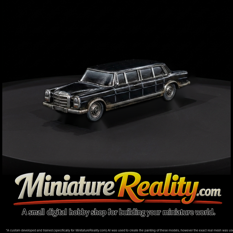Classic Mercedes Limousine Model for HO 1:87 Dioramas