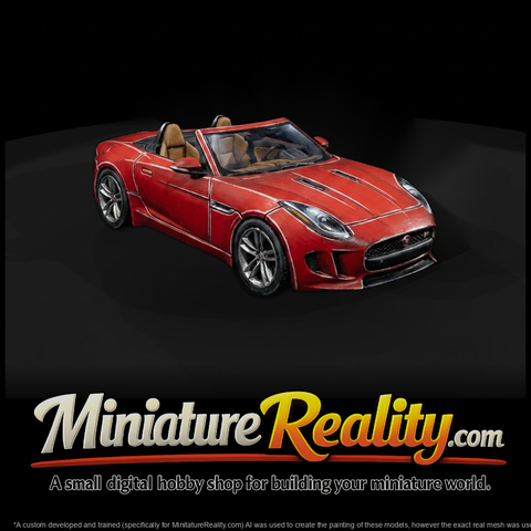 Convertible Sports Car for Dioramas & Scale Railways