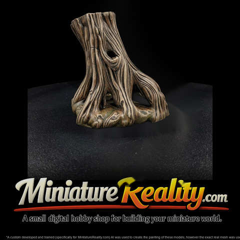 Gnarled Tree Stump — & Railroad Scener