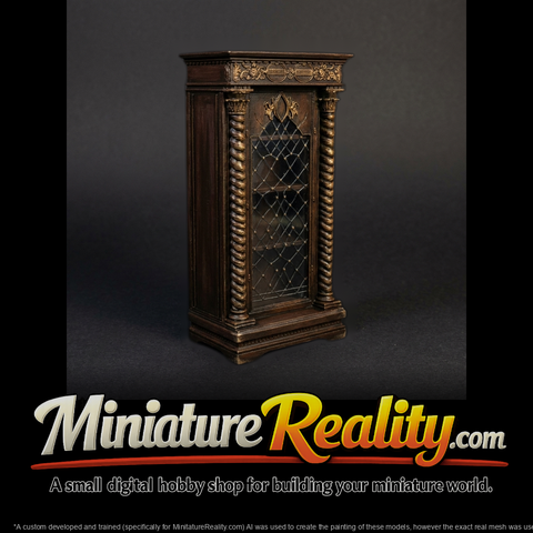 Gothic Ornate Display Cabinet (HO 1:87) for Dioramas