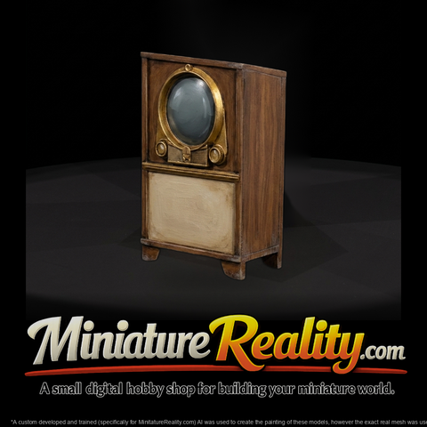 Mid-Century Floor TV Console - Diorama Prop