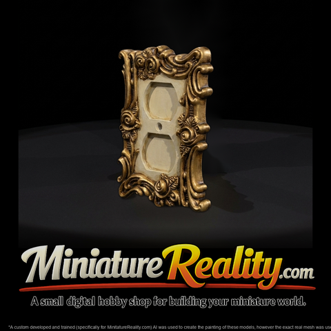 Ornate Baroque Rose Double Outlet Cover Plate — D