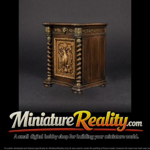 Ornate Carved Hunting Cabinet