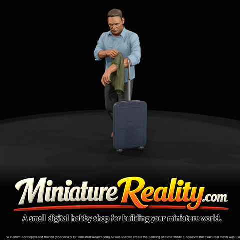PASSENGERS WITH LUGGAGE WAITING MODERN Man 2