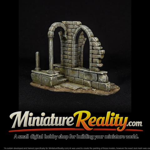 Stylized Stone Ruins Arch & Columns