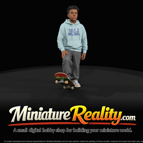 Teenage Boy with Skateboard