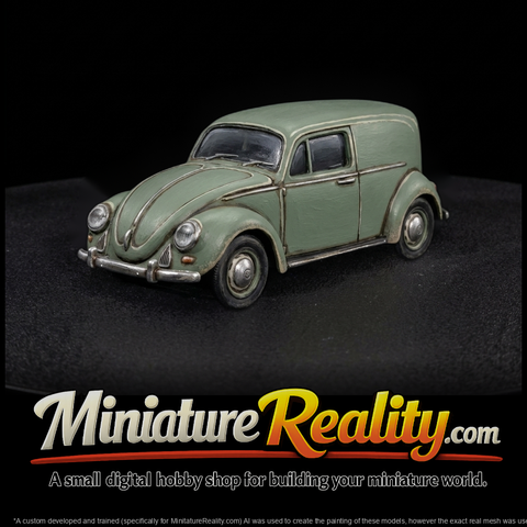 VW Beetle Panel Van — HO 1:87 Diorama Delivery Van