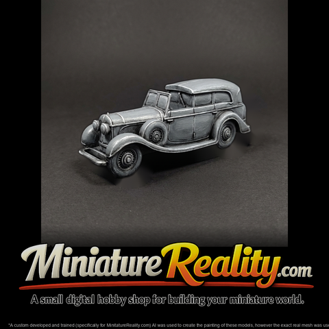 Vintage 1950s Convertible Car - HO 1:87 for Dioramas