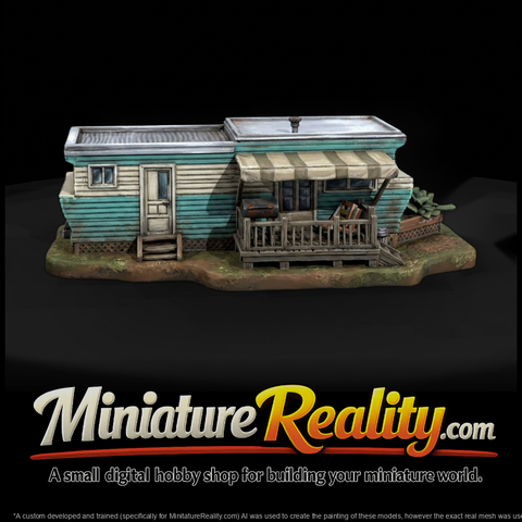 Vintage Caravan Trailer for HO Dioramas 1:87