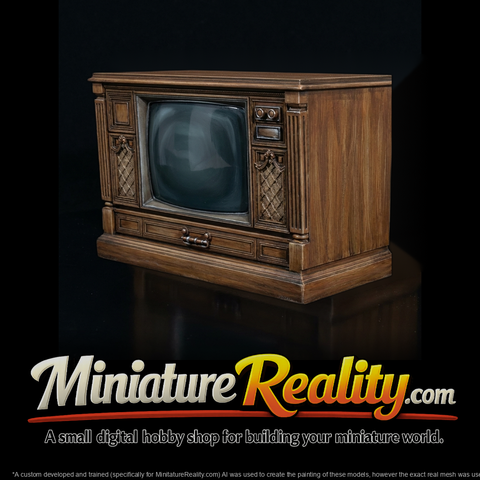 Vintage Console TV Prop for Dioramas HO 1:87