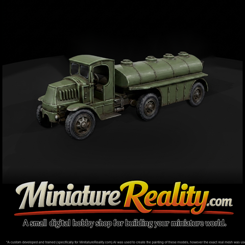 Vintage Military Tanker Truck for Dioramas