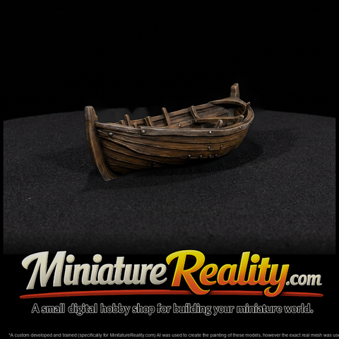 Weathered Wooden Viking Rowboat