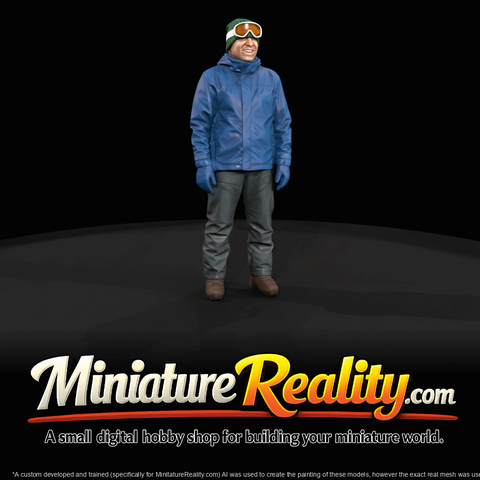 Winter Skier Figure (estimated) — Man standing in ski clothes