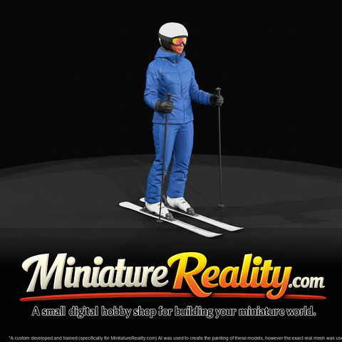 Winter Skier Figure (estimated) — adult female skier (woman in her thirties)