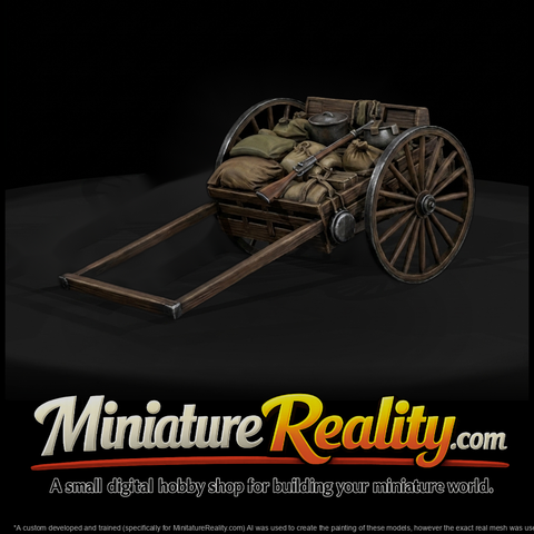 Wooden Two-Wheeled Supply Cart