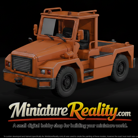 Airport Ramp Tow Tractor miniature, three-quarter view