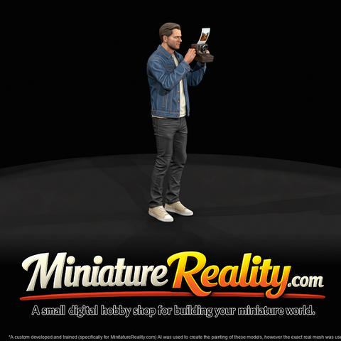 black friday man with polaroid