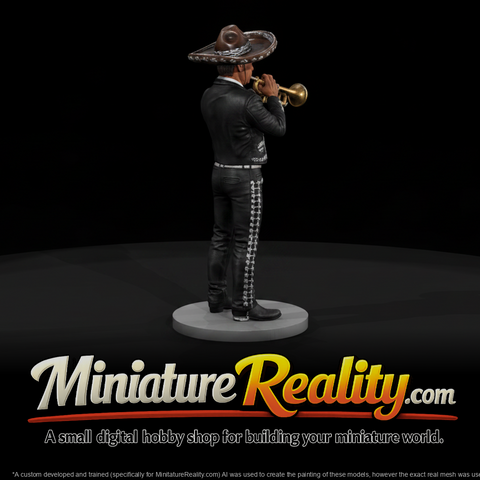 Mariachi Trumpet miniature, three-quarter view