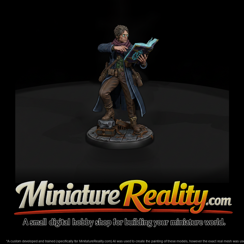 Arcane Scholar with Glowing Tome