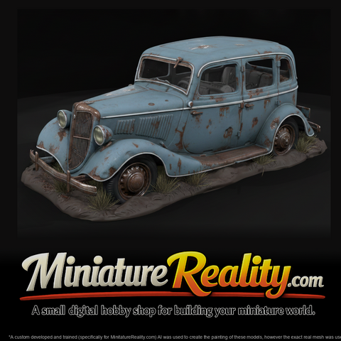 Weathered 1930s Four-Door Sedan