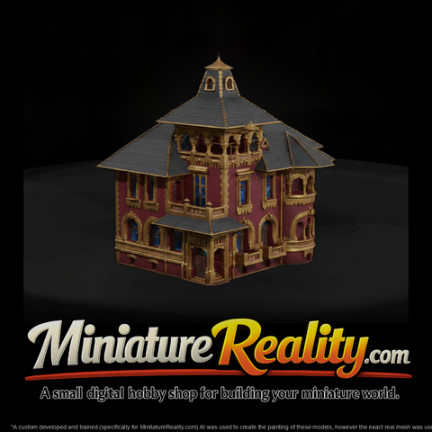 Ornate Historic Building miniature, three-quarter view