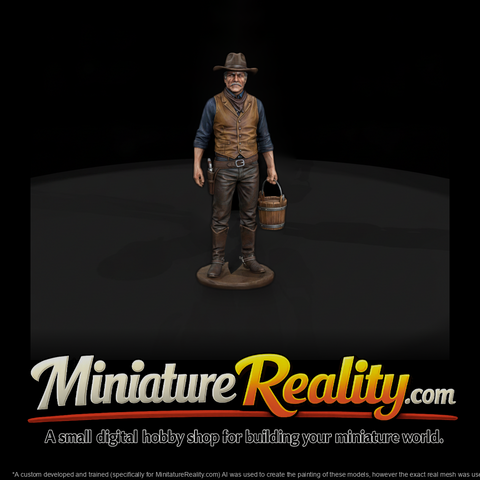 Ww 0125 Townsfolk Cowboy Watering Horse