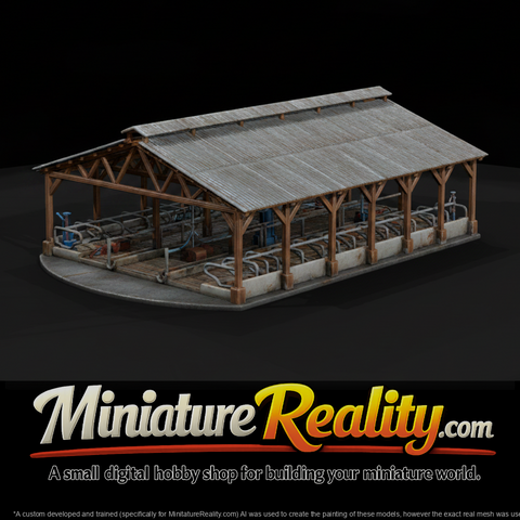 Open-Sided Free Stall Cattle Shelter